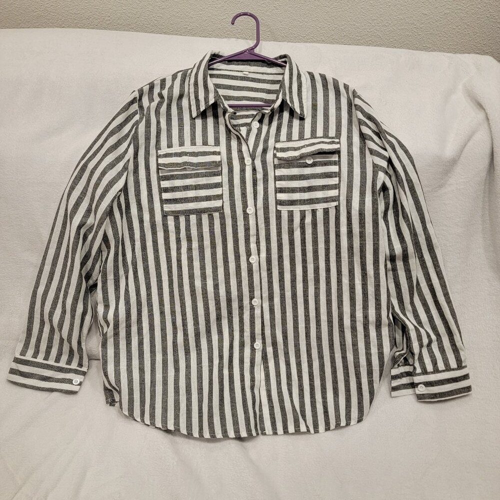Womens Casual Striped Blouse